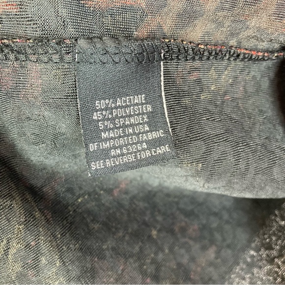 Dressbarn Size 18 20 Beaded Fringe Cardigan Black Floral Glitter Textured Slinky - Picture 6 of 13